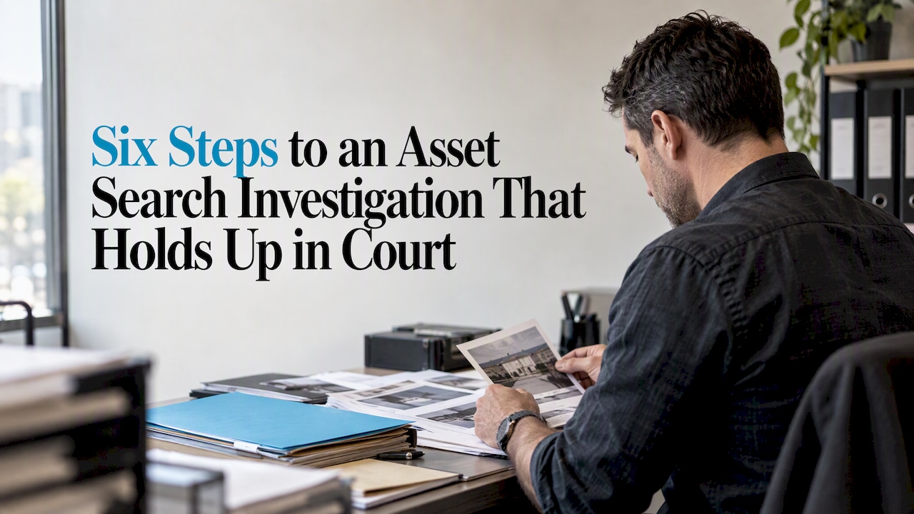 Investigator organizing case findings in an evidence matrix