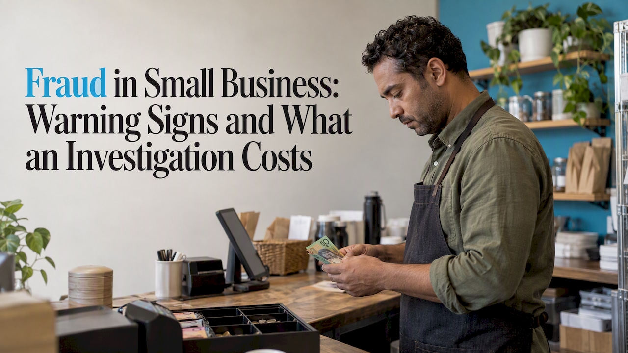 Small business owner reconciling cash records