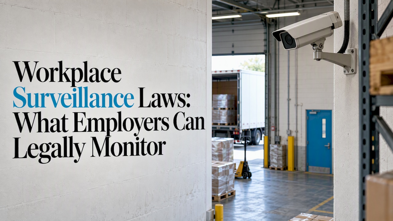 Visible CCTV camera overlooking a workplace loading dock